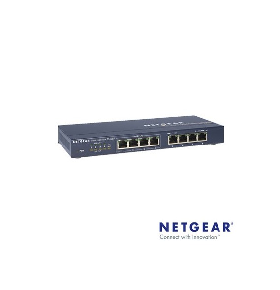 NETGEAR FS108P FS-108P Switch de 8 puertos PoE (Power Over Ethernet).