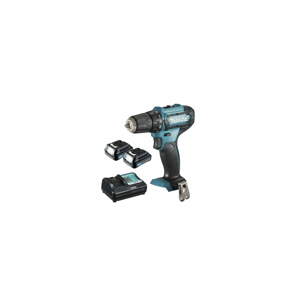 MAKITA DF333DWYE DF3-33D-WYE Atornillador broquero cambio rápido 3/8?. 2 baterías 12v