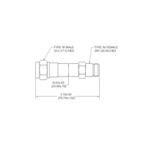 MICROLAB HR20N HR-20N BLOQUEADOR DE DC 250-2700MHz 500W/3kV -164dBc TIPO N IP65 .