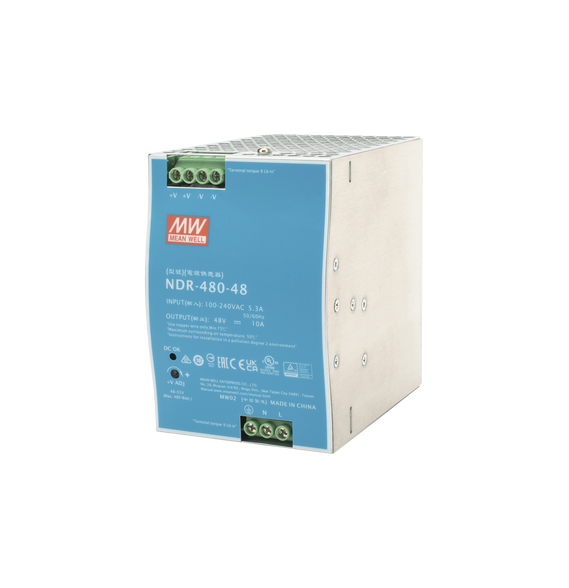 MEANWELL NDR48048 NDR-480-48 Fuente de Poder Industrial de 480W salida 48 Vcc para mo
