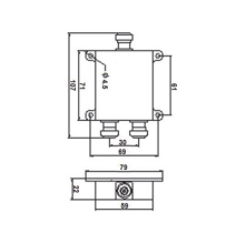 MICROLAB D272FE D2-72FE DIVISOR WILKINSON DE 2 VIAS 694-2700MHz 50W -154DBC TIPO N 4.