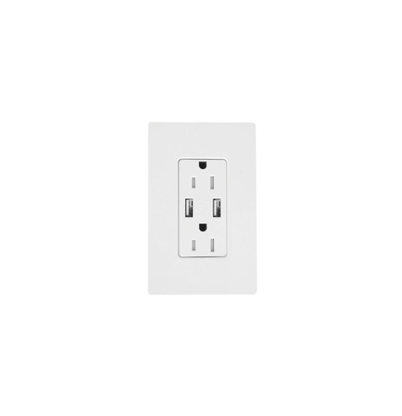 LUTRON ELECTRONICS SCR15UBTRSW SCR15UBTRSW Receptáculo 15 A con puerto USB