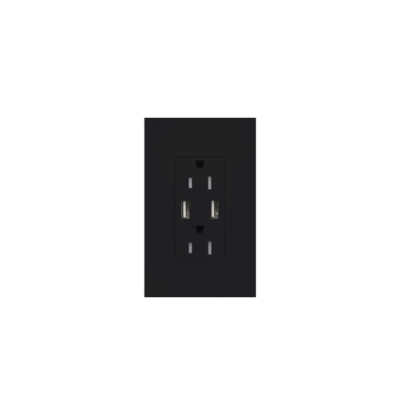 LUTRON ELECTRONICS SCR15UBTRMN SCR15UBTRMN Tomacorriente 15A con salida de carga USB