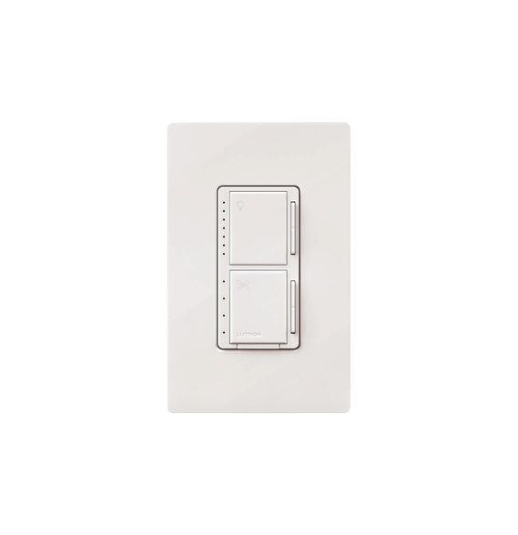 LUTRON ELECTRONICS MACLLFQWH MACL-LFQ-WH Control de ventilador y regulador de intensi