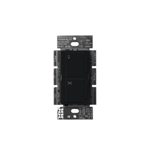 LUTRON ELECTRONICS MACLLFQBL MACLLFQBL Control de ventilador y regulador de intensida