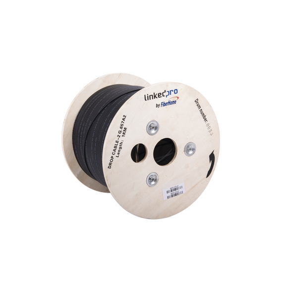 LINKEDPRO BY FIBERHOME ICDROPA22C IC-DROPA2-2C Carrete de 1 km de Fibra Óptica Drop I