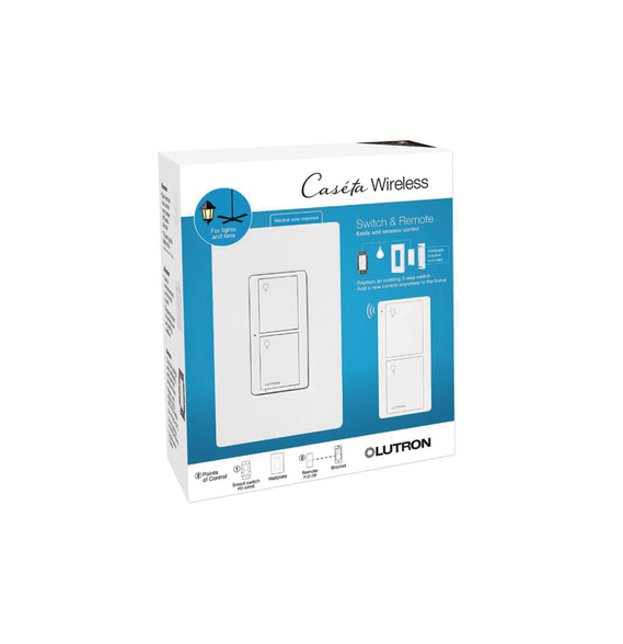 LUTRON CASETA WIRELESS PPKG1WSWH PPKG1WSWH (Caseta Wireless) Kit Apagador base para e