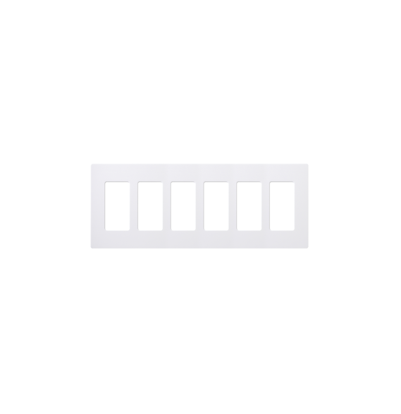 LUTRON ELECTRONICS CW6WH CW6-WH Placa de pared 6 espacios para atenuador (dimmer) swi