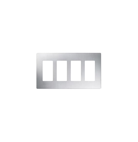 LUTRON ELECTRONICS CW4SS CW4-SS PLACA DE PARED COLOR SS 4 ESPACIOS