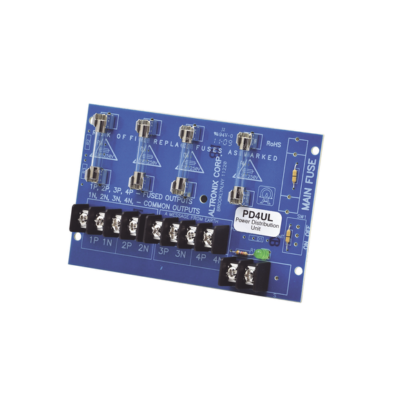 ALTRONIX PD4UL PD4UL Módulo de distribución / 4 entradas de 12 o 24 Vcc hasta 10 A o