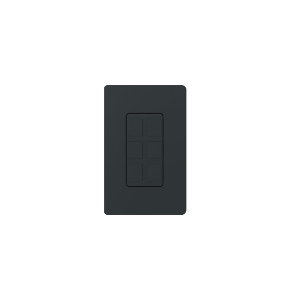 LUTRON ELECTRONICS SC6PFMN SC6PFMN Placa de 6 puertos color negro night.