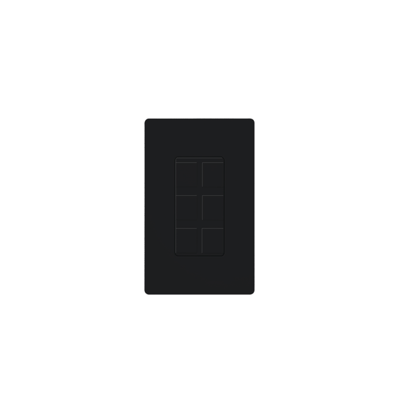 LUTRON ELECTRONICS CA6PFBL CA-6PF-BL Placa de 6 puertos color negro