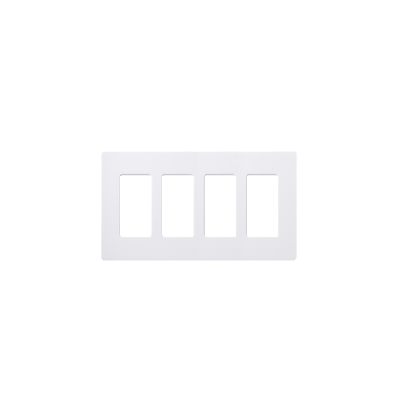 LUTRON ELECTRONICS CW4WH CW4WH Placa de pared 4 espacios color blanco para atenuador