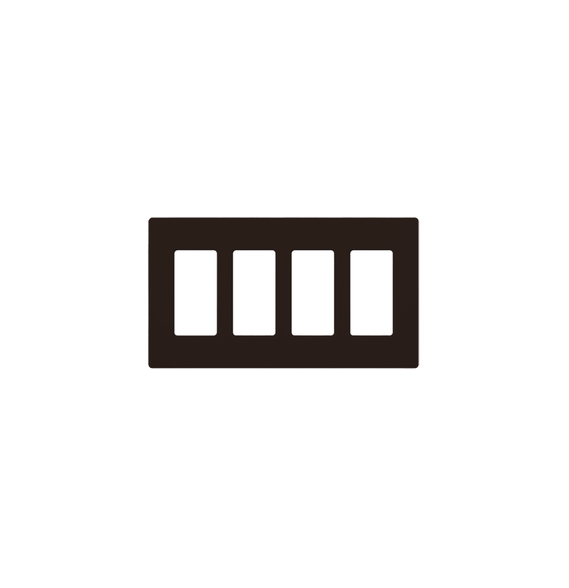 LUTRON ELECTRONICS CW4BR CW4-BR PLACA DE PARED COLOR CAFÉ 4 ESPACIOS