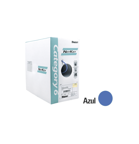 PANDUIT NUR6C04BUC NUR6C04BU-C Bobina de Cable UTP 305 m. de Cobre NetKey Azul Cat
