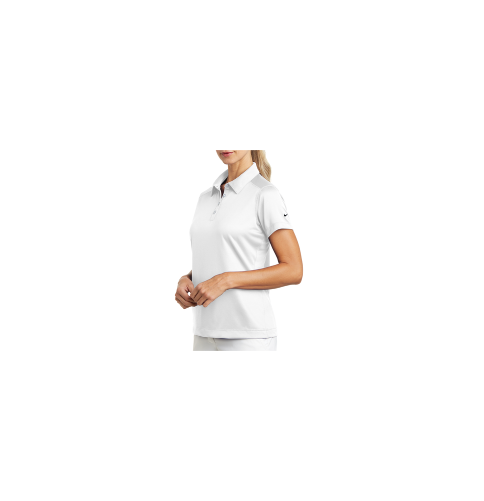 NIKE D354064SW D354064S/W Playera Polo Dri-FIT color Blanco para Mujer