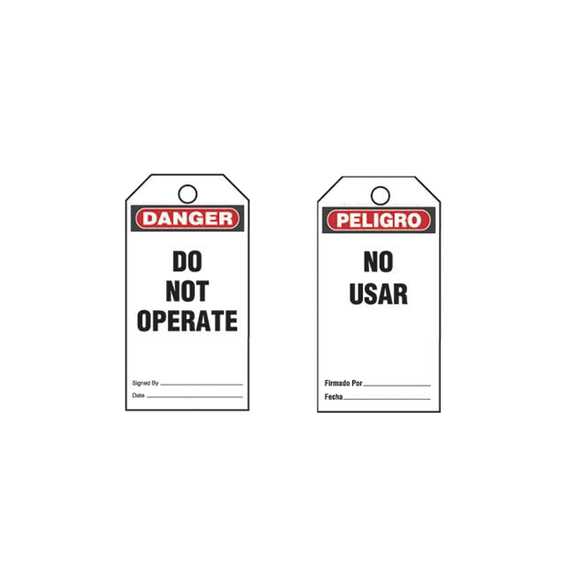 PANDUIT PVT161QS PVT-161-Q-S Paquete de 25 Etiquetas de Seguridad Con Texto Peligr