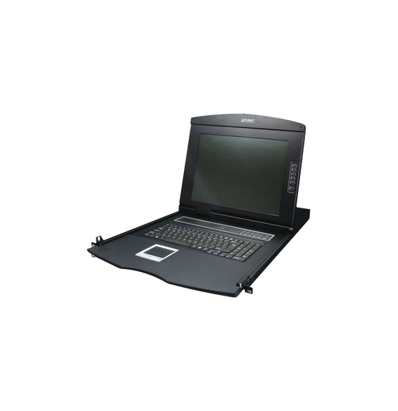 PLANET KVM21008M KVM-210-08M Switch KVM con Monitor de 17con Teclado y Trackpad para