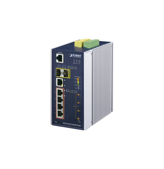 PLANET IGS52254UP1T2S IGS-5225-4UP1T2S Switch Industrial Administrable 4 Puertos Giga
