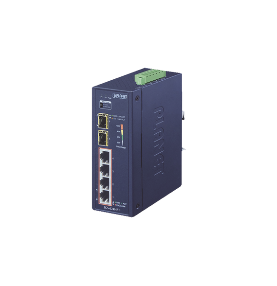 PLANET IGS624HPT IGS-624HPT Switch PoE Industrial No Administrable de 4 Puertos PoE 1