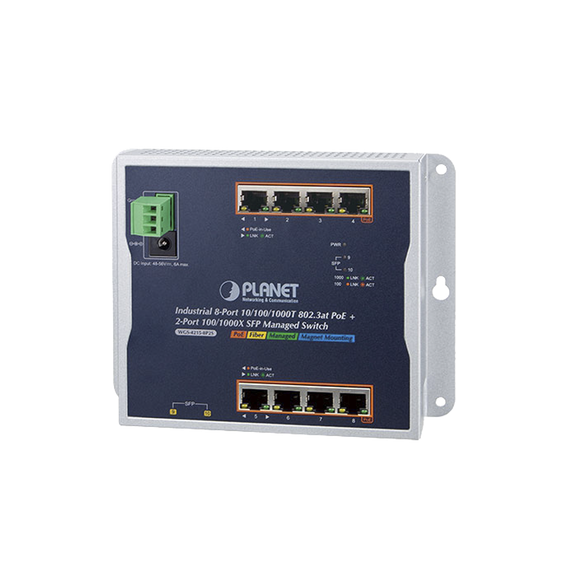 PLANET WGS42158P2S WGS-4215-8P2S Switch Industrial PoE Administrable de Pared Capa 2