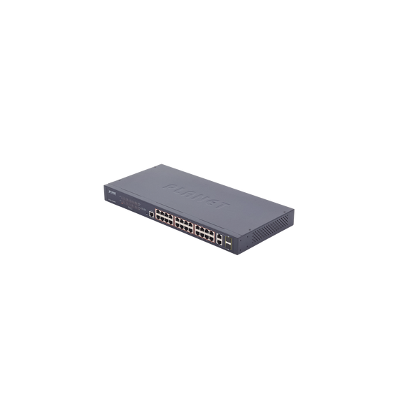 PLANET FGSW2624HPS FGSW-2624HPS Switch administrable de 24 puertos 10/100TX PoE+ y 2