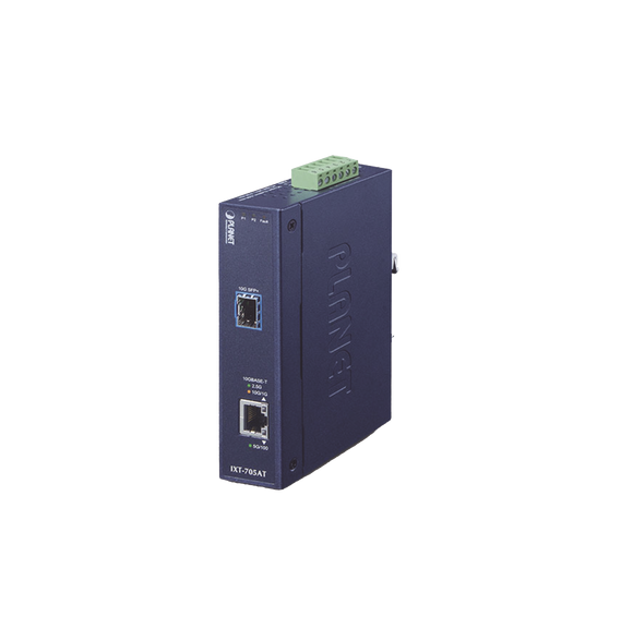 PLANET IXT705AT IXT-705AT Convertidor de Medios Industrial Ethernet RJ45 10G/5G/2.5G/