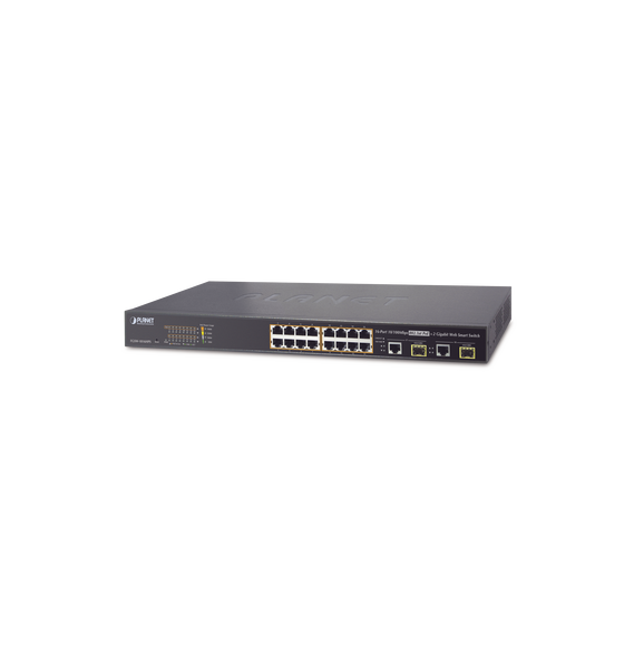 PLANET FGSW1816HPS FGSW-1816HPS Switch Administrable L2 de 16 Puertos PoE+ y 2 Puerto