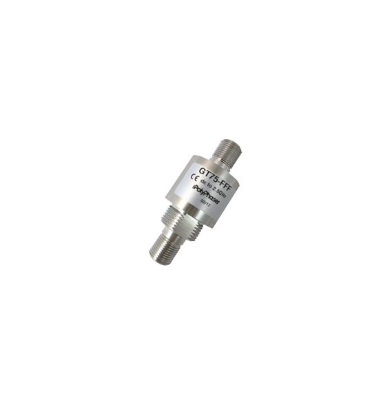 POLYPHASER GT75FFF GT75-FFF Protector Coaxial de DC a 2.5 GHz a 75 Ohms con Conectore