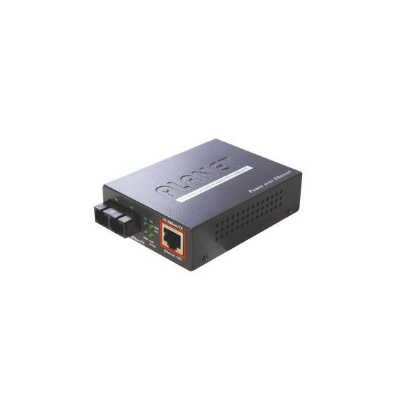 PLANET FTP802S15 FTP-802S15 Convertidor de medios 100 Mbps UTP PoE/fibra óptica Mono-