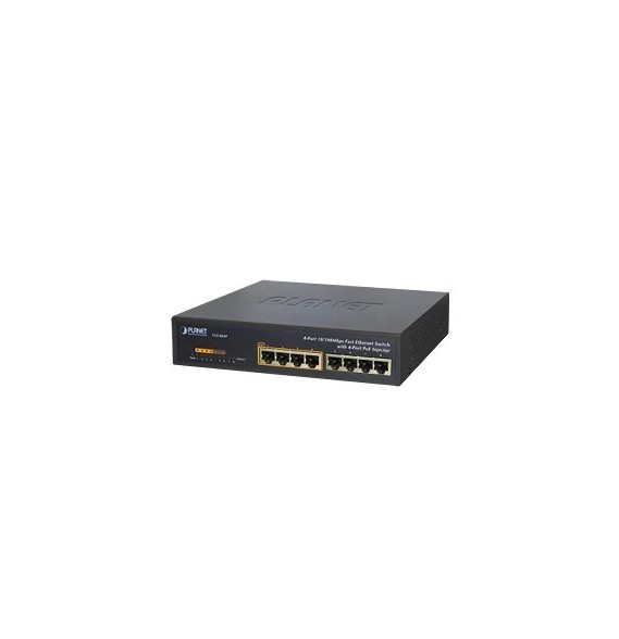 PLANET FSD804P FSD-804P Switch no administrable PoE de 8 puertos 10/100 Mbps con 4 pu