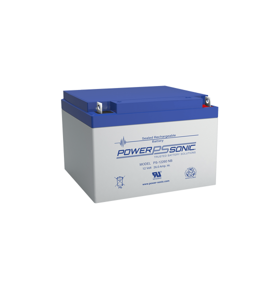 POWER SONIC PS12260M5 PS-12260-M5 Batería 12V 26AH Para Respaldo Tecnologías AGM/VRLA