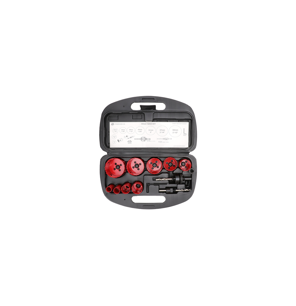 PRECISION PSTC02001 PST-C020-01 Juego de 13 Brocas Sierra Bimetálica con Adaptadores PRECISION PSTC02001 PST-C020-01 Juego de 13 Brocas Sierra Bimetálica con Adaptadores