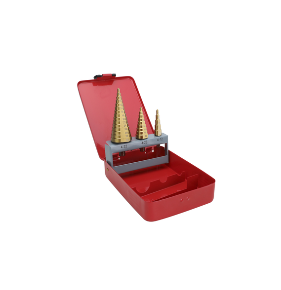 PRECISION PSTC02002 PST-C020-02 Juego de 3 Brocas Escalonadas HSS 4-12 4-20 4-32 mm (