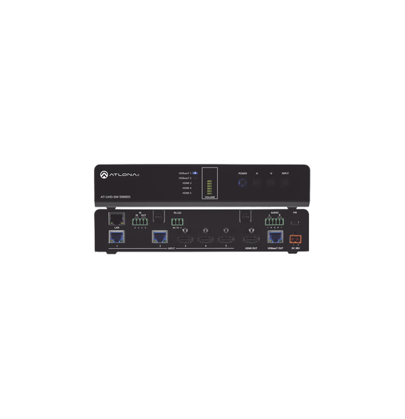 ATLONA ATUHDSW5000ED AT-UHD-SW-5000ED 5 X 1 SWITCHER (2 HDBASET + 3 HDMI TO HDBASET/H