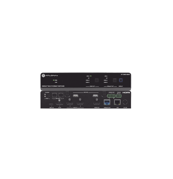 ATLONA ATOMEMS42 AT-OME-MS42 OMEGA Switch Matriz 4x2 de AV Multiformato con Entradas