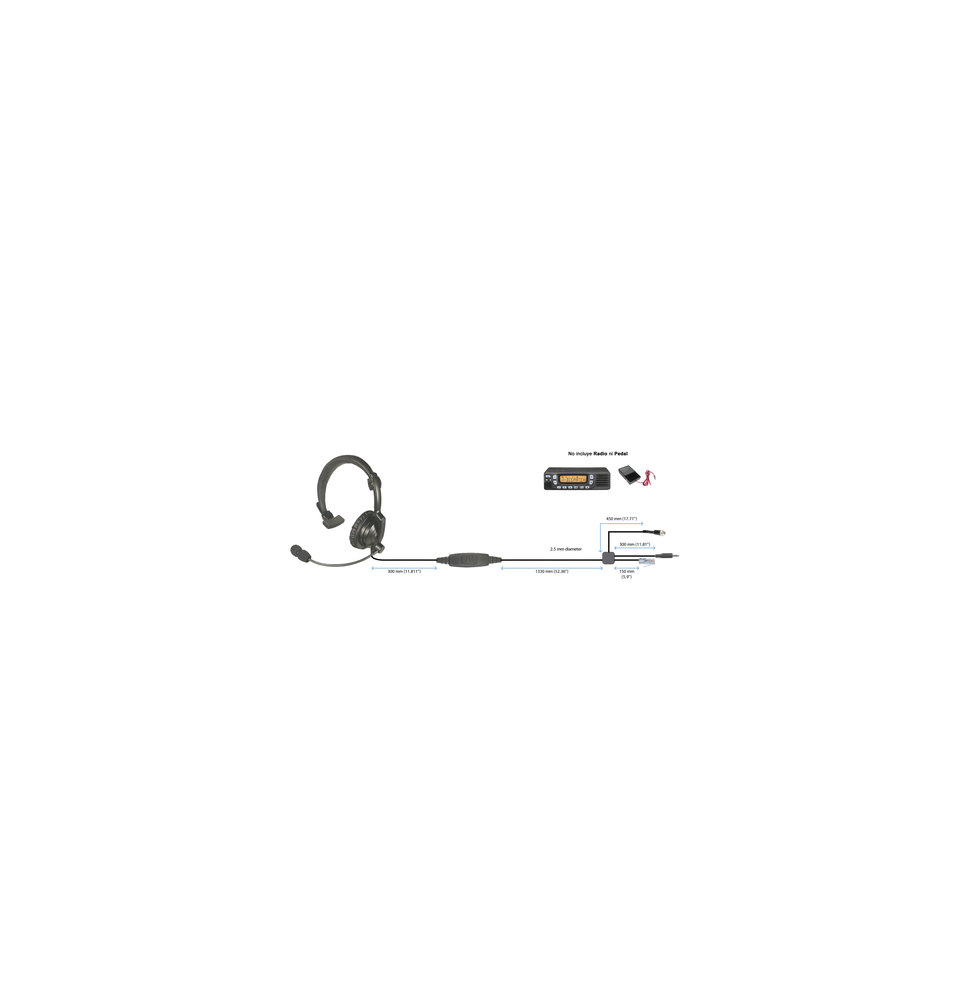 PRYME HLPSNLM00J HLPSNLM00J Auriculares acolchados ligeros para radios móviles Icom