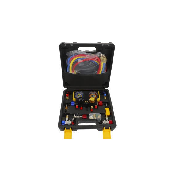 PRECISION PSTH08002 PSTH08002 kit de Manometro de 4 vias con Accesorios para Gas refr