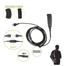 PRYME SNP2WM11BF SNP-2W-M11-BF Cable para Micrófono audífono SNAP intercambiable con