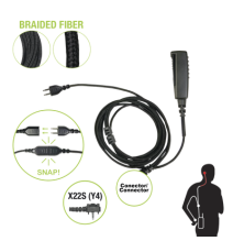 PRYME SNP2W22SBF SNP-2W-22S-BF Cable para Micrófono audífono SNAP intercambiable con