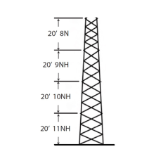 ROHN SSV24M118 SSV-24M-118 Torre especial Autosoportada Robusta de 24 m. Linea SSV HE