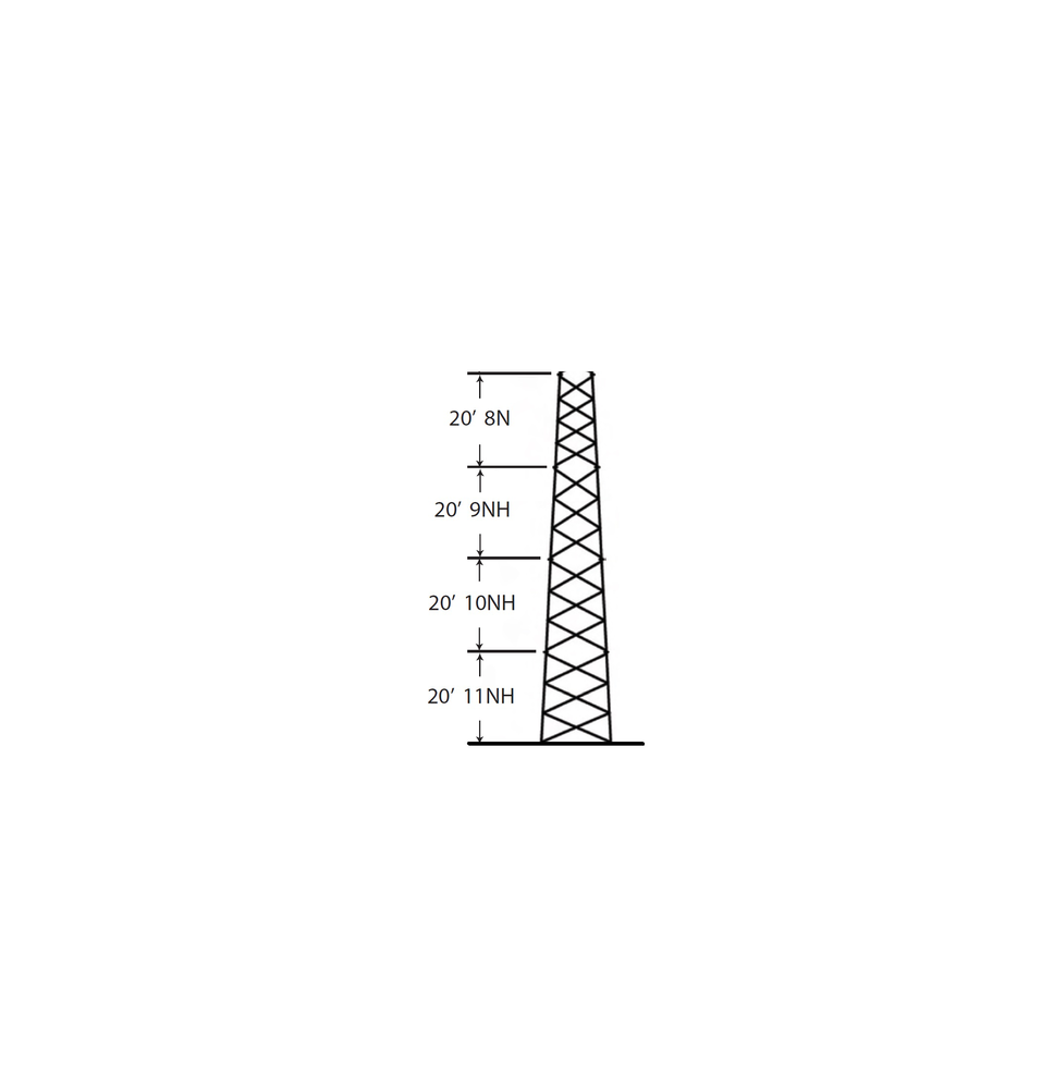 ROHN SSV24M118 SSV-24M-118 Torre especial Autosoportada Robusta de 24 m. Linea SSV HE