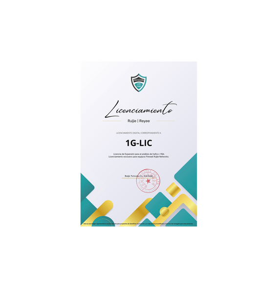 RUIJIE RGWALL1600Z3200S1GLIC RG-WALL1600-Z3200-S-1G-LIC Licencia Perpetua para aument