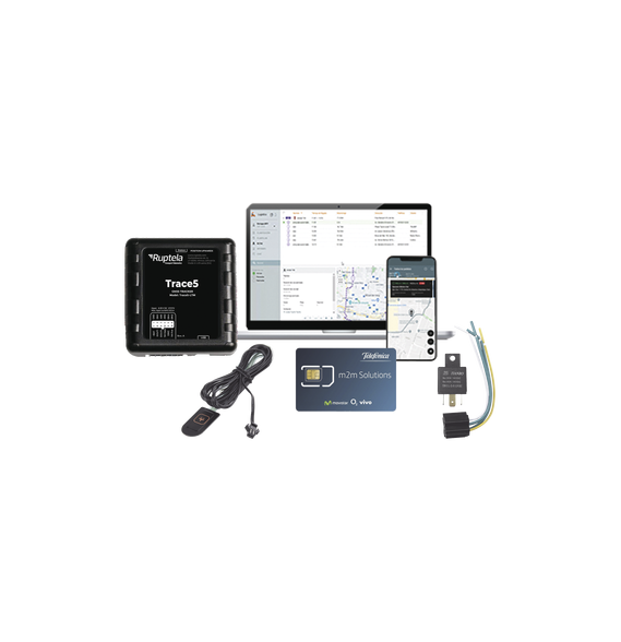 RUPTELA TRACE5KIT2 TRACE5-KIT-2 Kit de Localizador Vehicular 2G y 4G/ Rastreo / Condu