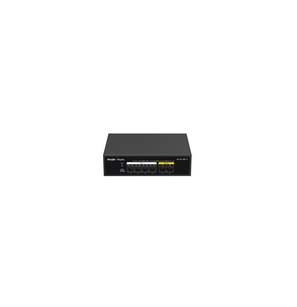 RUIJIE RGES106FP RG-ES106F-P Switch de 6 Puertos 10/100 Mbps PoE+ hasta 54 Watts No A