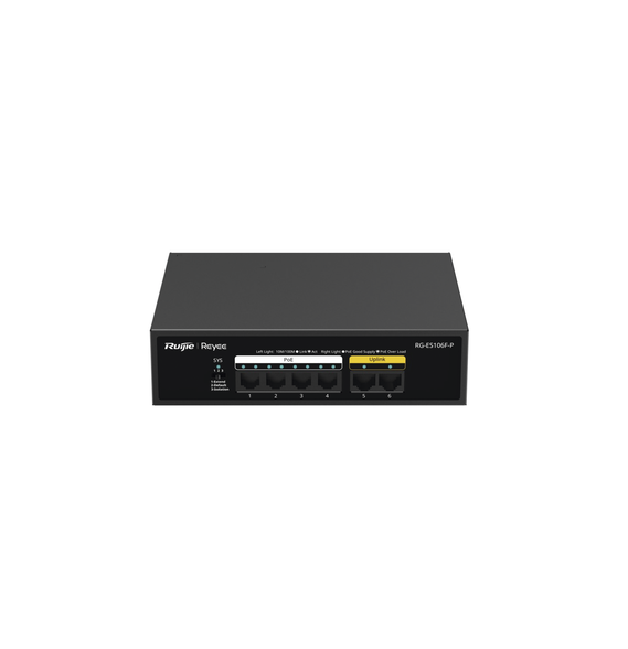 RUIJIE RGES106FP RG-ES106F-P Switch de 6 Puertos 10/100 Mbps PoE+ hasta 54 Watts No A