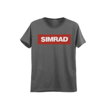 SIMRAD PLASIMSM PLA-SIM-SM Playera gris talla chica con logo de SIMRAD.