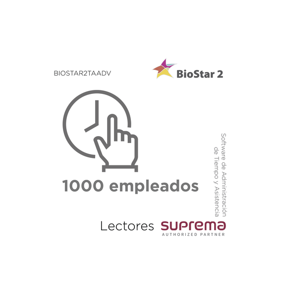 SUPREMA BIOSTAR2TAADV BIOSTAR2TAADV Software de Administración de Tiempo y Asistencia