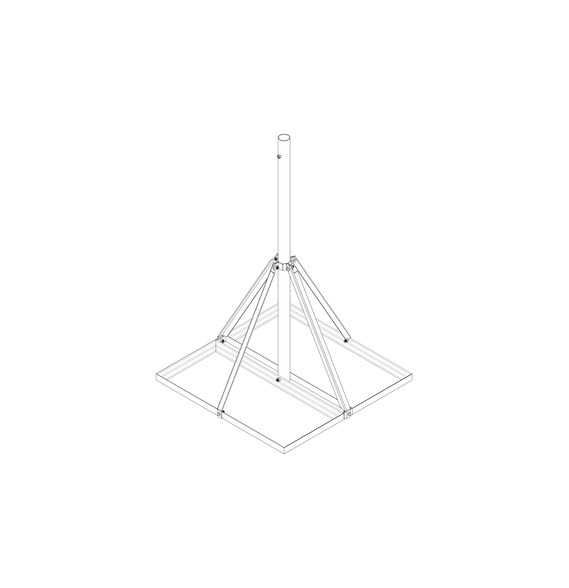 SYSCOM TOWERS SBNP901 S-BNP-901 Base No Penetrante Base de 0.9 x 0.9 m con Mástil de