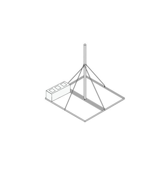 SYSCOM TOWERS FRM125 FRM125 Montaje No penetrante de Techo con Mástil pregalvanizado